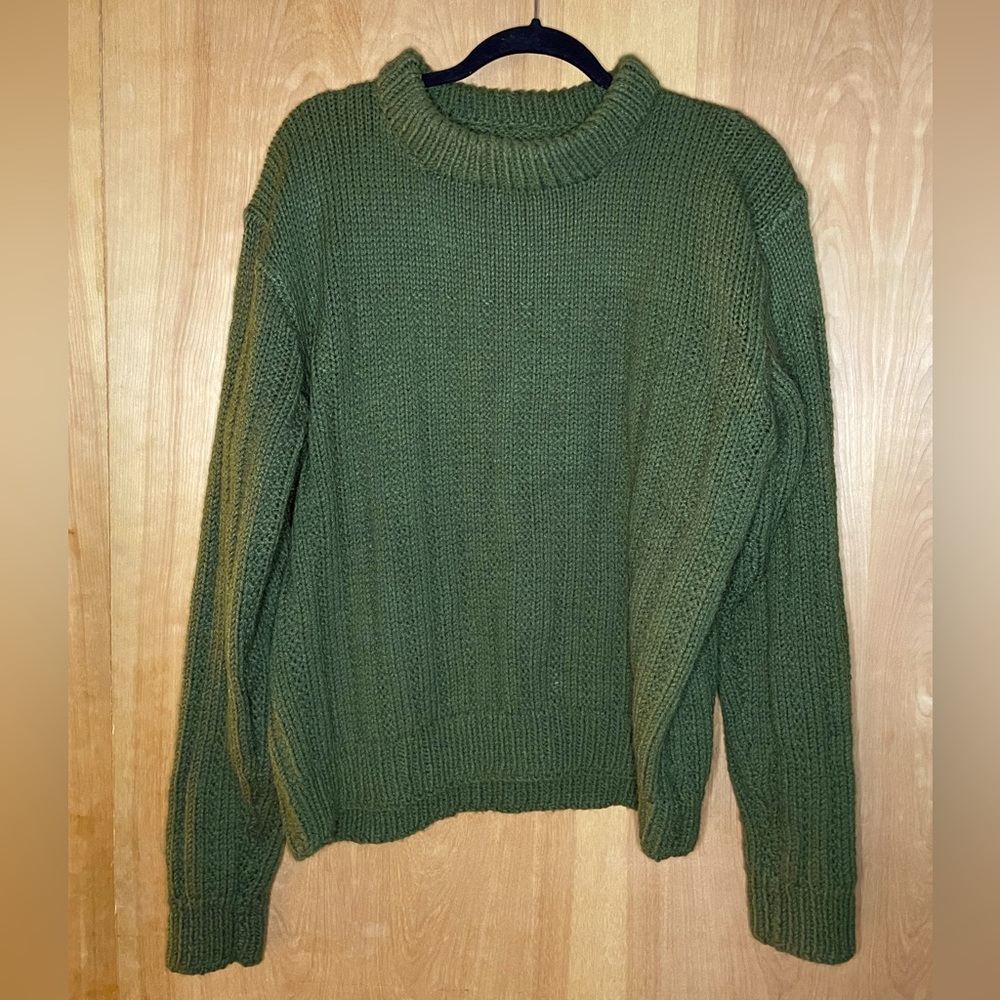 Knit Wool Green Sweater - Medium/Large Fit